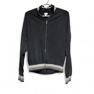 Vintage Giorgio Armani Collection Black with grey striped zip up